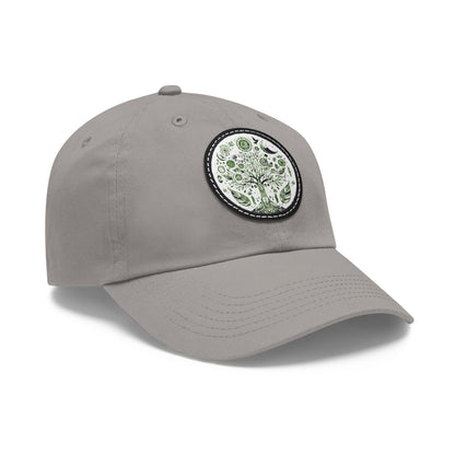 Boho Tree of Life Leather Patch Dad Hat