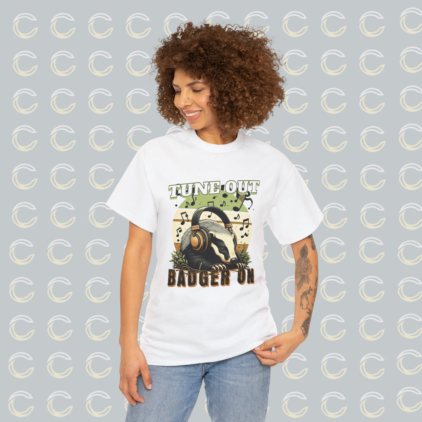 Tune Out. Badger On. | Unisex Tee (01)