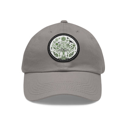 Boho Tree of Life Leather Patch Dad Hat