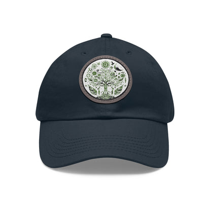 Boho Tree of Life Leather Patch Dad Hat