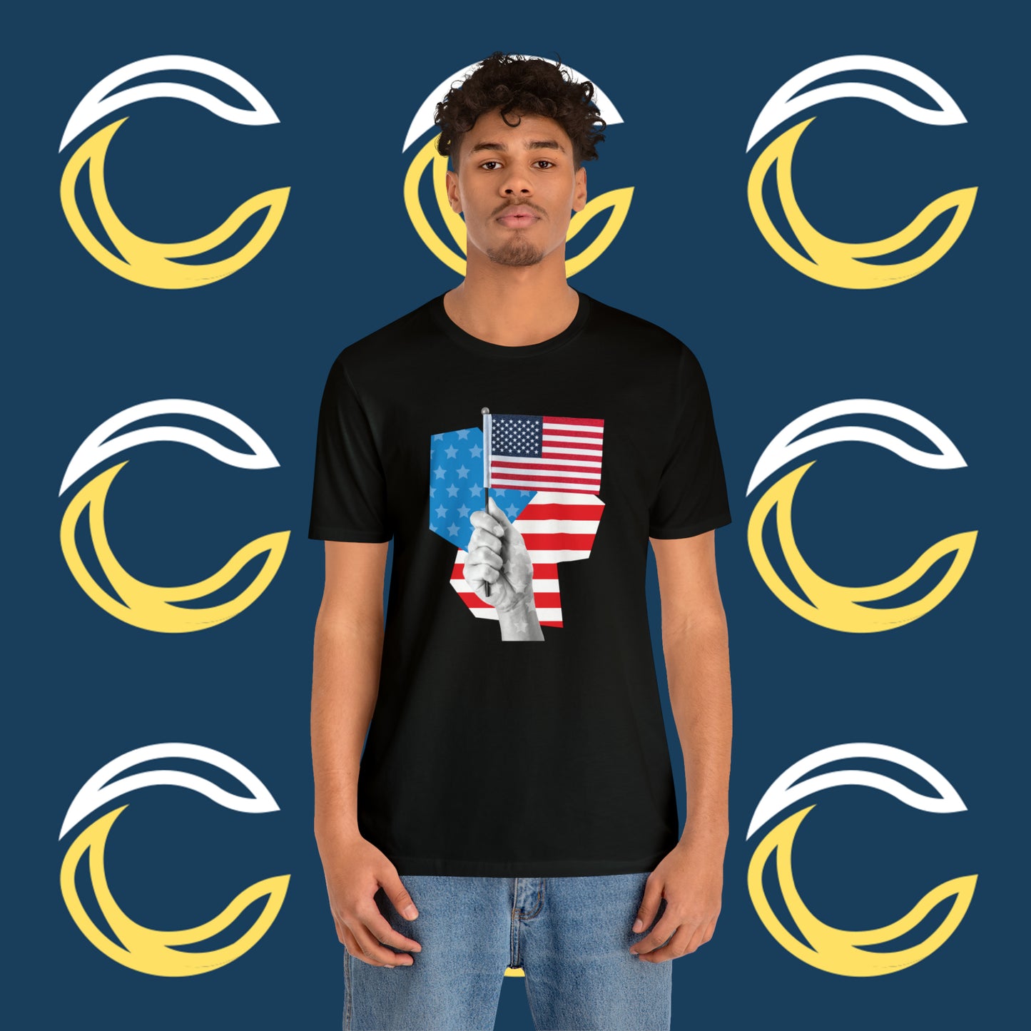 Stars & Stripes Unisex Jersey Tee - Embrace Your American Spirit in Comfort and Style