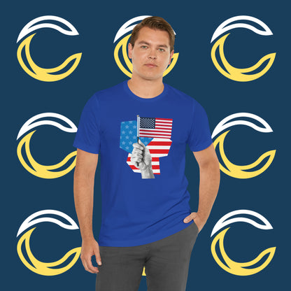 Stars & Stripes Unisex Jersey Tee - Embrace Your American Spirit in Comfort and Style