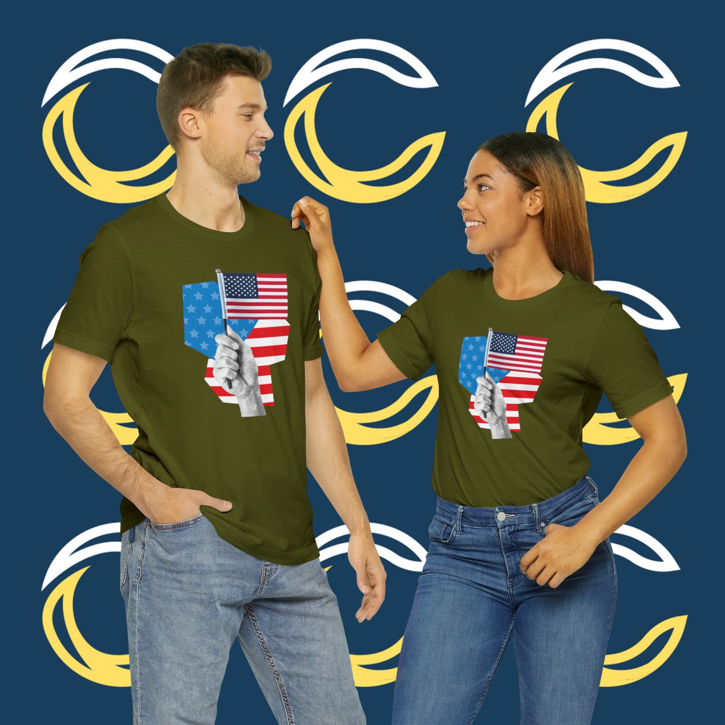 Stars & Stripes Unisex Jersey Tee - Embrace Your American Spirit in Comfort and Style