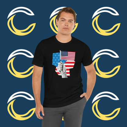 Stars & Stripes Unisex Jersey Tee - Embrace Your American Spirit in Comfort and Style