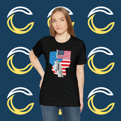 Stars & Stripes Unisex Jersey Tee - Embrace Your American Spirit in Comfort and Style