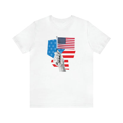 Stars & Stripes Unisex Jersey Tee - Embrace Your American Spirit in Comfort and Style