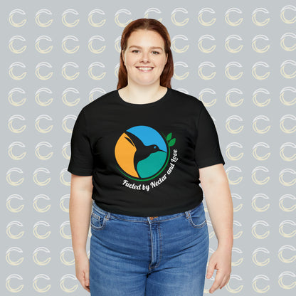 Hummingbirds: Fueled by Nectar and Love© Unisex Jersey Short Sleeve Tee