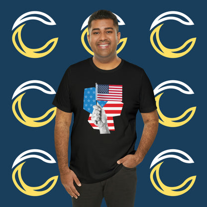 Stars & Stripes Unisex Jersey Tee - Embrace Your American Spirit in Comfort and Style