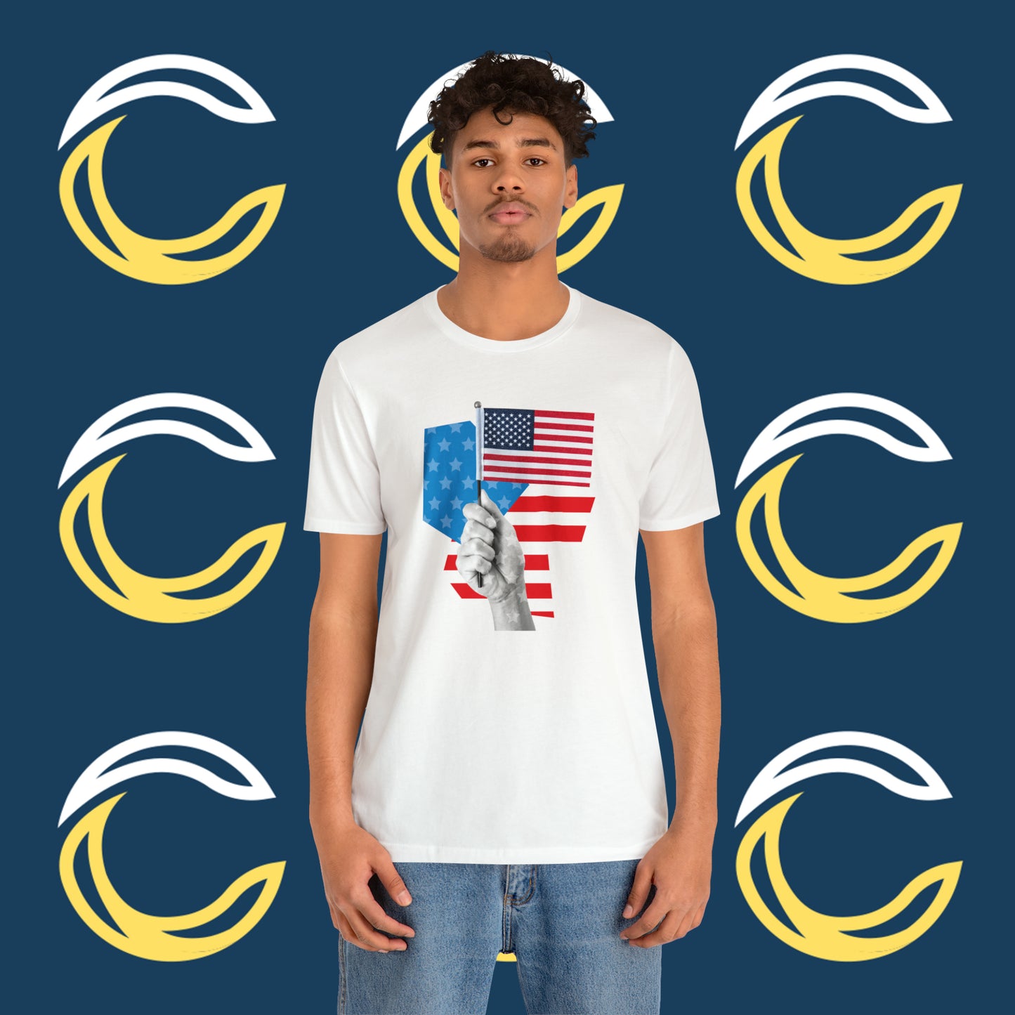 Stars & Stripes Unisex Jersey Tee - Embrace Your American Spirit in Comfort and Style