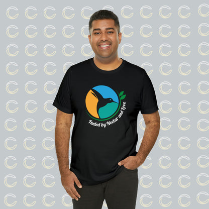 Hummingbirds: Fueled by Nectar and Love© Unisex Jersey Short Sleeve Tee