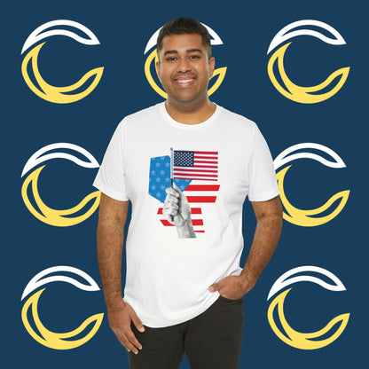 Stars & Stripes Unisex Jersey Tee - Embrace Your American Spirit in Comfort and Style