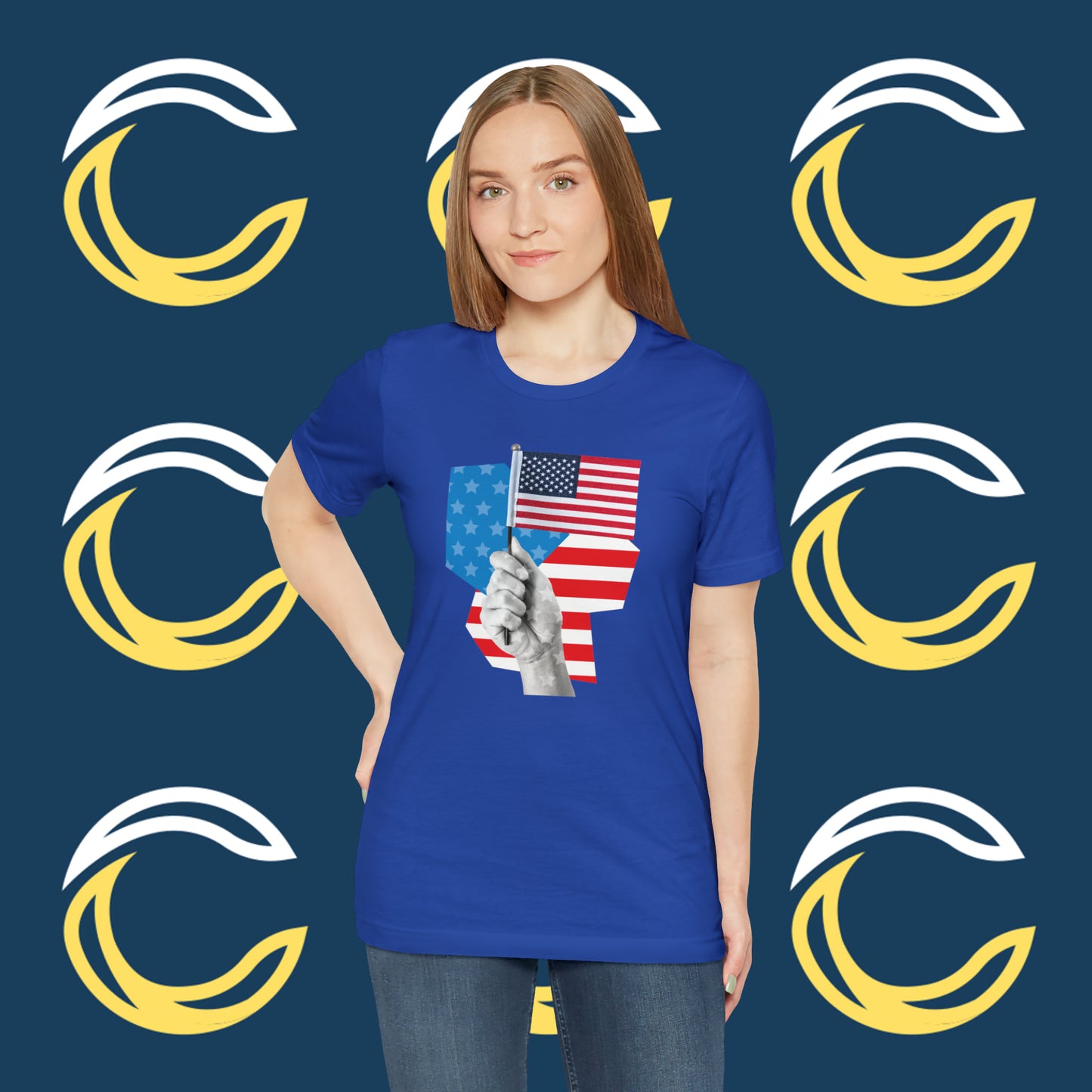 Stars & Stripes Unisex Jersey Tee - Embrace Your American Spirit in Comfort and Style