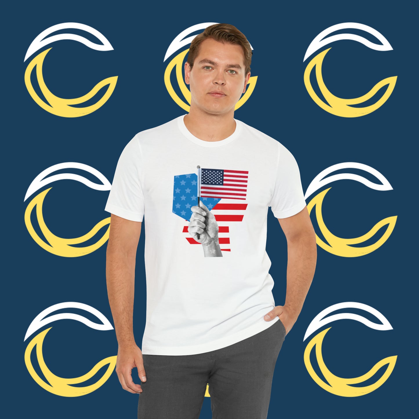 Stars & Stripes Unisex Jersey Tee - Embrace Your American Spirit in Comfort and Style