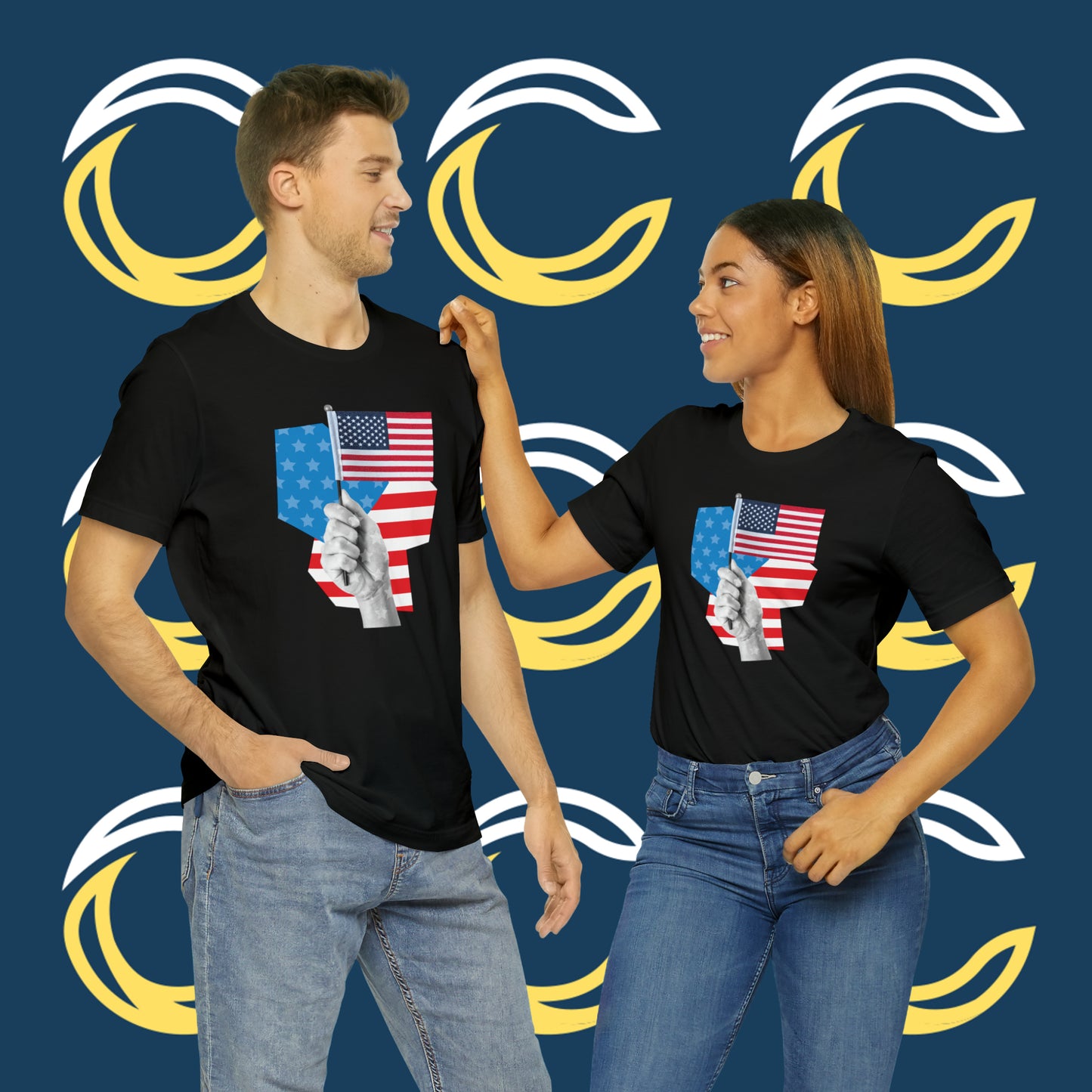 Stars & Stripes Unisex Jersey Tee - Embrace Your American Spirit in Comfort and Style