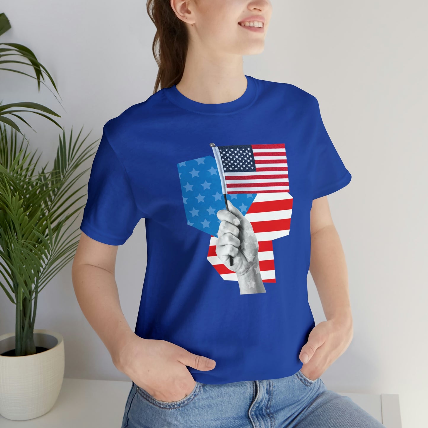 Stars & Stripes Unisex Jersey Tee - Embrace Your American Spirit in Comfort and Style