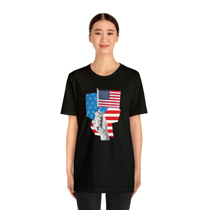 Stars & Stripes Unisex Jersey Tee - Embrace Your American Spirit in Comfort and Style