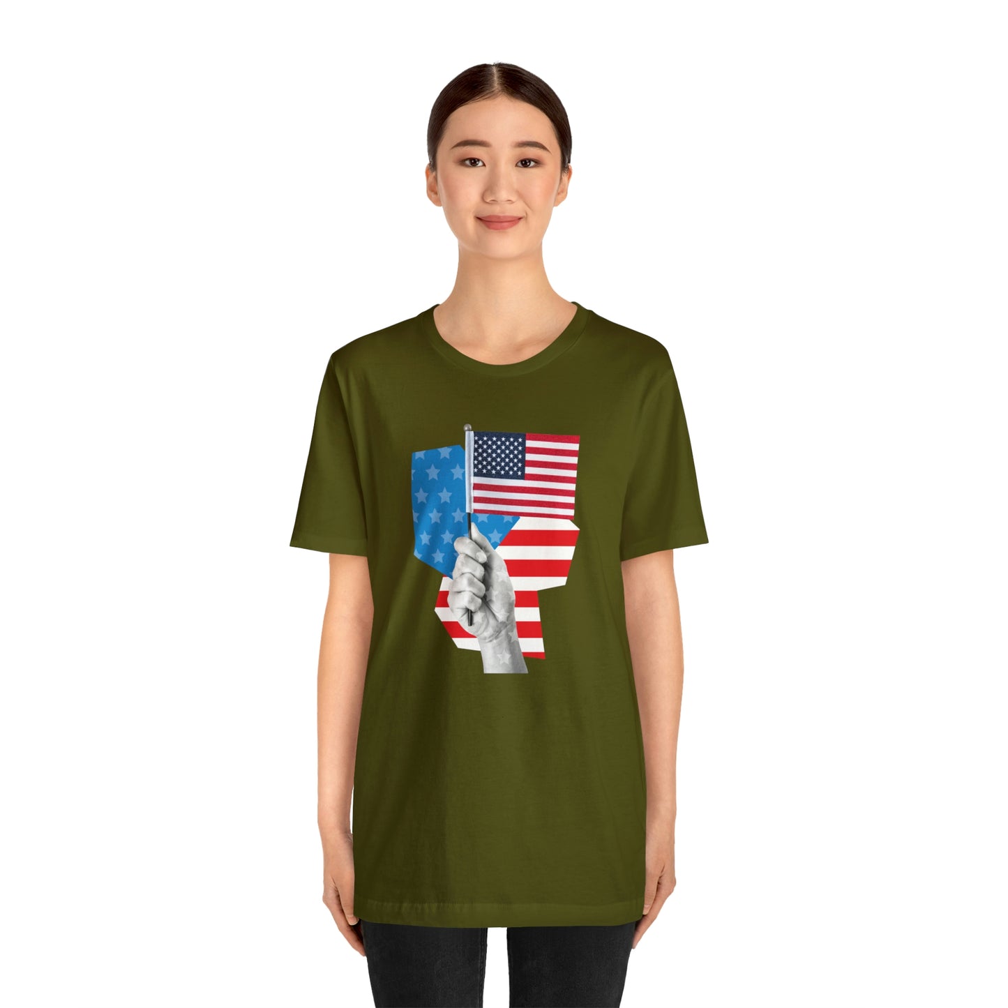 Stars & Stripes Unisex Jersey Tee - Embrace Your American Spirit in Comfort and Style