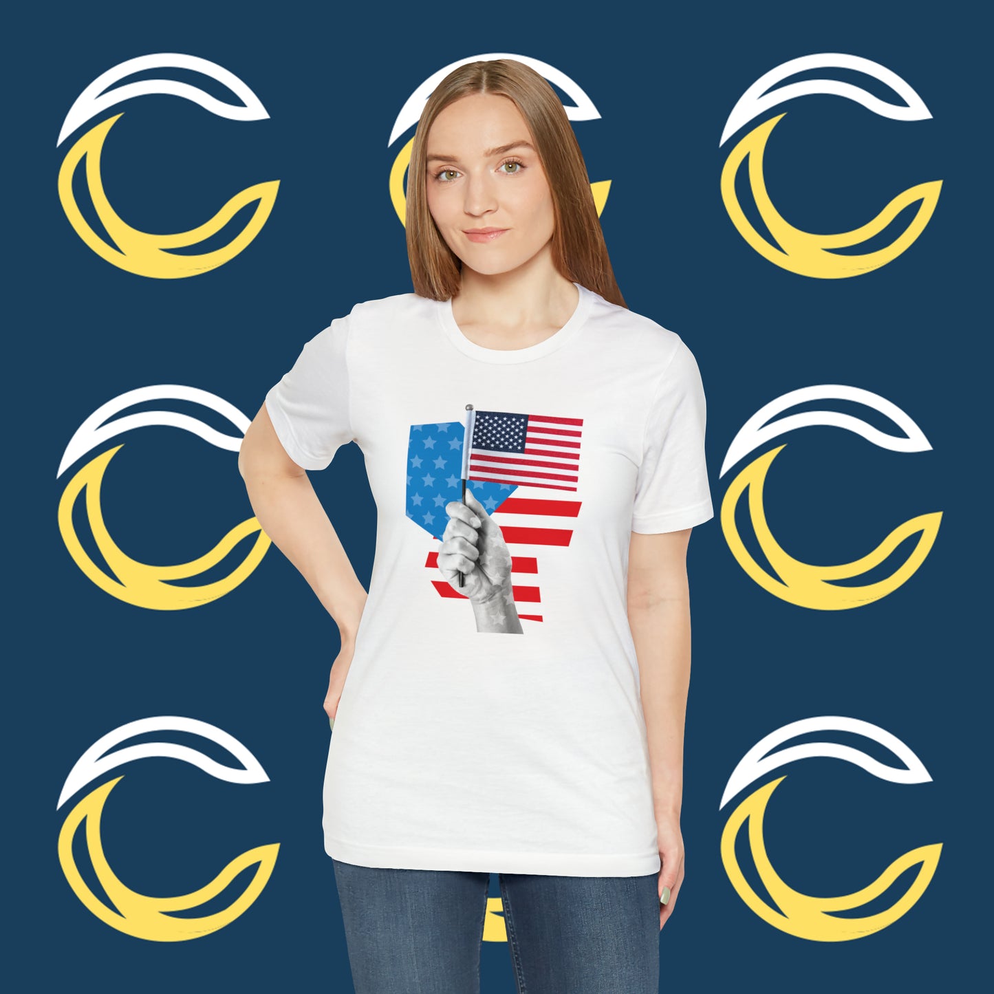 Stars & Stripes Unisex Jersey Tee - Embrace Your American Spirit in Comfort and Style