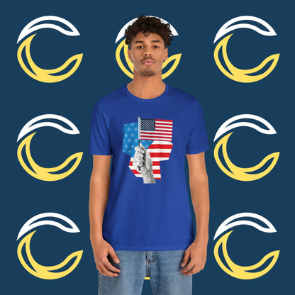 Stars & Stripes Unisex Jersey Tee - Embrace Your American Spirit in Comfort and Style