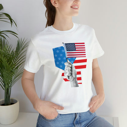 Stars & Stripes Unisex Jersey Tee - Embrace Your American Spirit in Comfort and Style