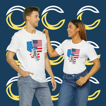 Stars & Stripes Unisex Jersey Tee - Embrace Your American Spirit in Comfort and Style