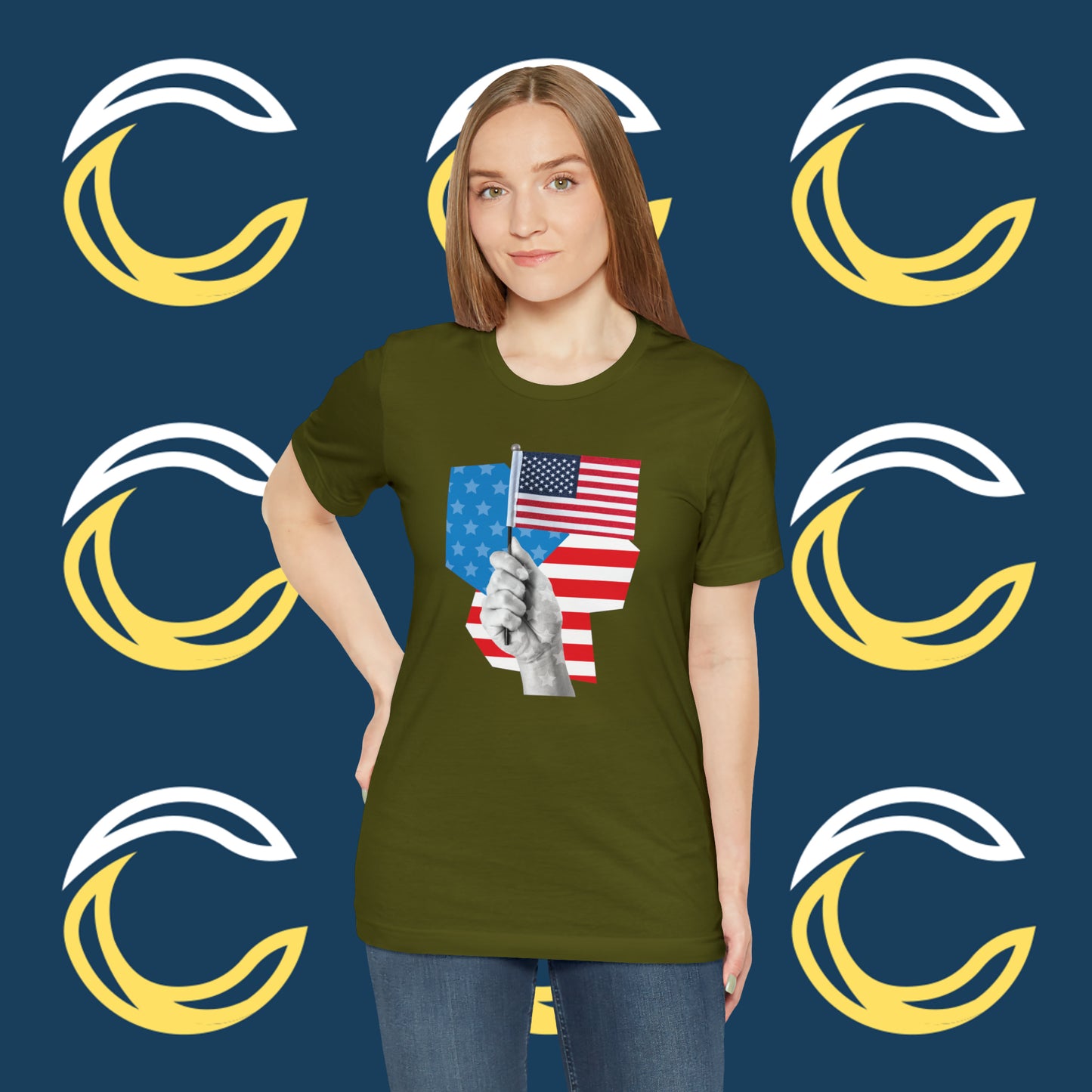 Stars & Stripes Unisex Jersey Tee - Embrace Your American Spirit in Comfort and Style